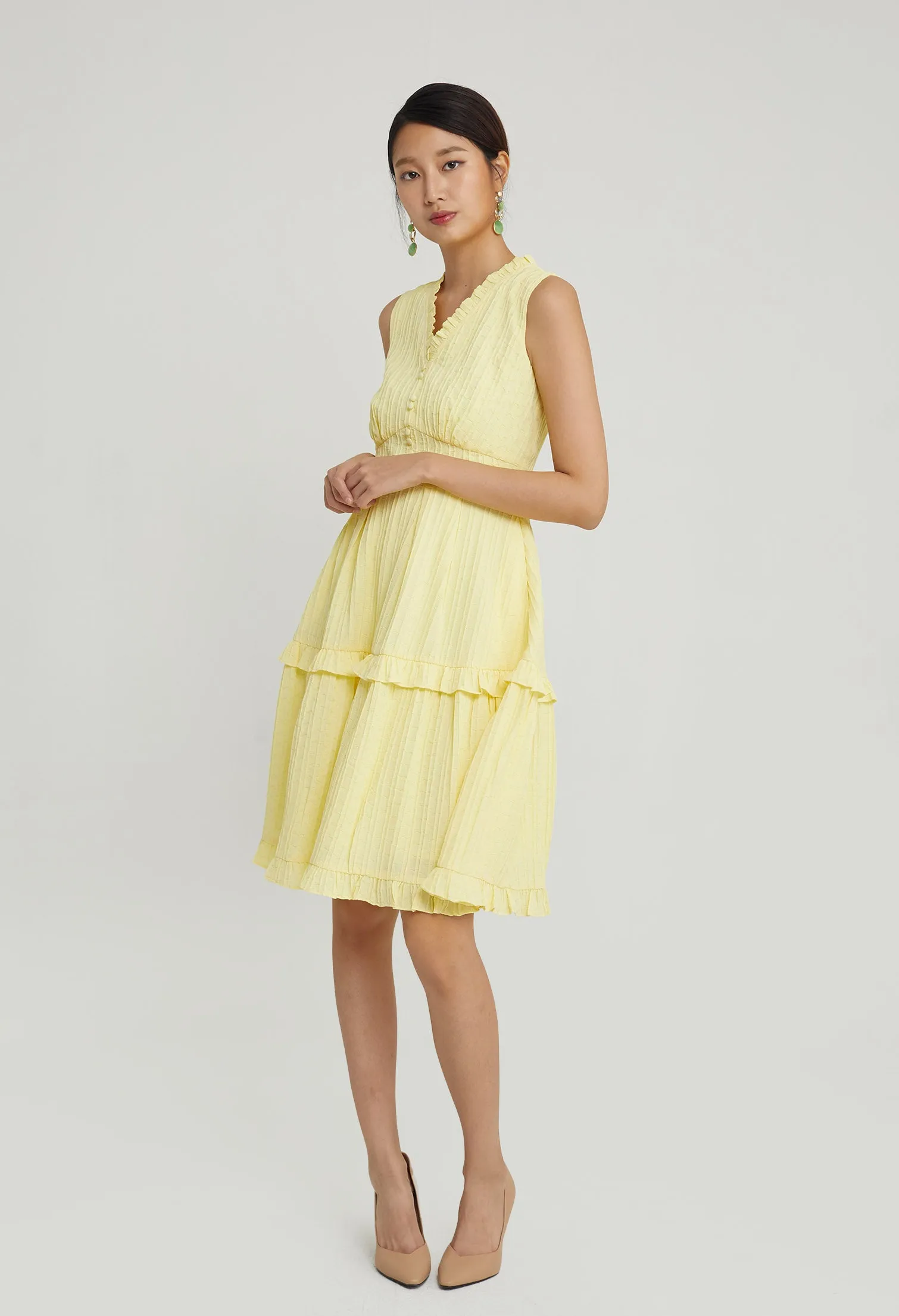 Petite Ruffled Midi Dress