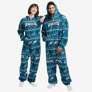 Philadelphia Eagles Ugly Pattern One Piece Pajamas
