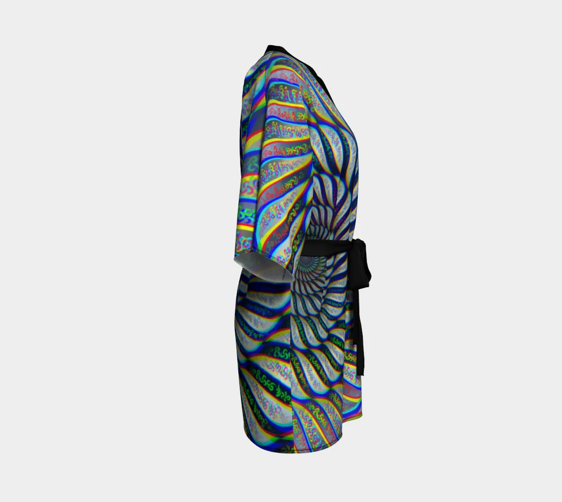 Phonetic Vortex Kimono Robe