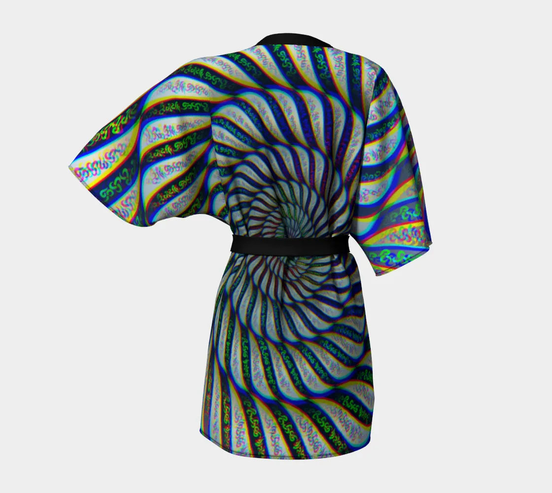 Phonetic Vortex Kimono Robe
