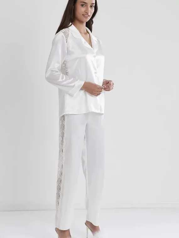 Pierre Cardin Women’s Satin Lace Pajamas Set