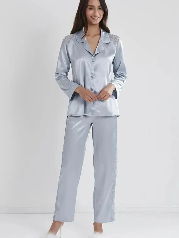 Pierre Cardin Women’s Satin Lace Pajamas Set
