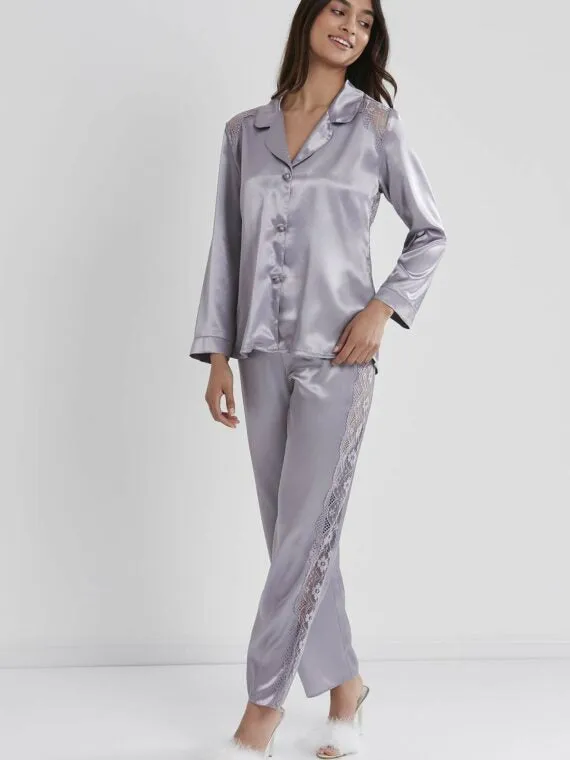 Pierre Cardin Women’s Satin Lace Pajamas Set