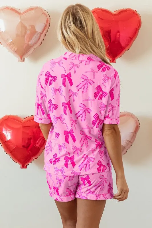 Pink Bow Pajama Set
