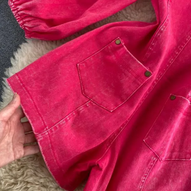 Pink Denim Romper