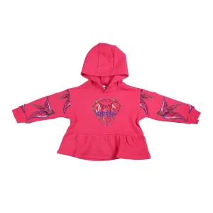 Pink Elephant Print Hooded Sweatshirt