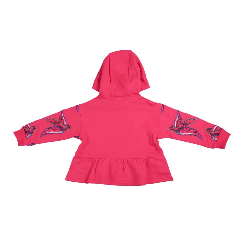 Pink Elephant Print Hooded Sweatshirt