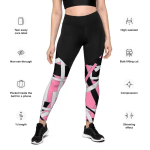 Pink Geometric Sports Leggings
