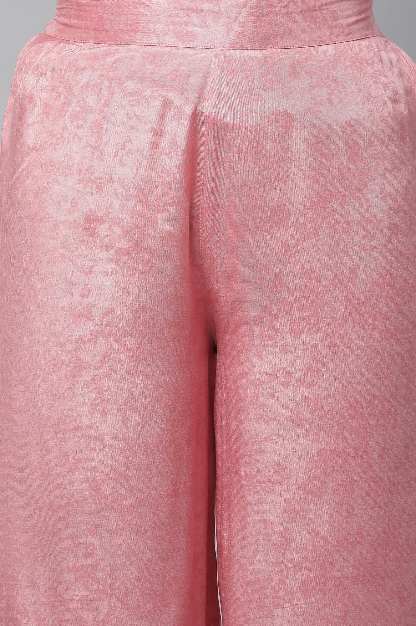 Pink Printed Liva kurta & Palazzo Set