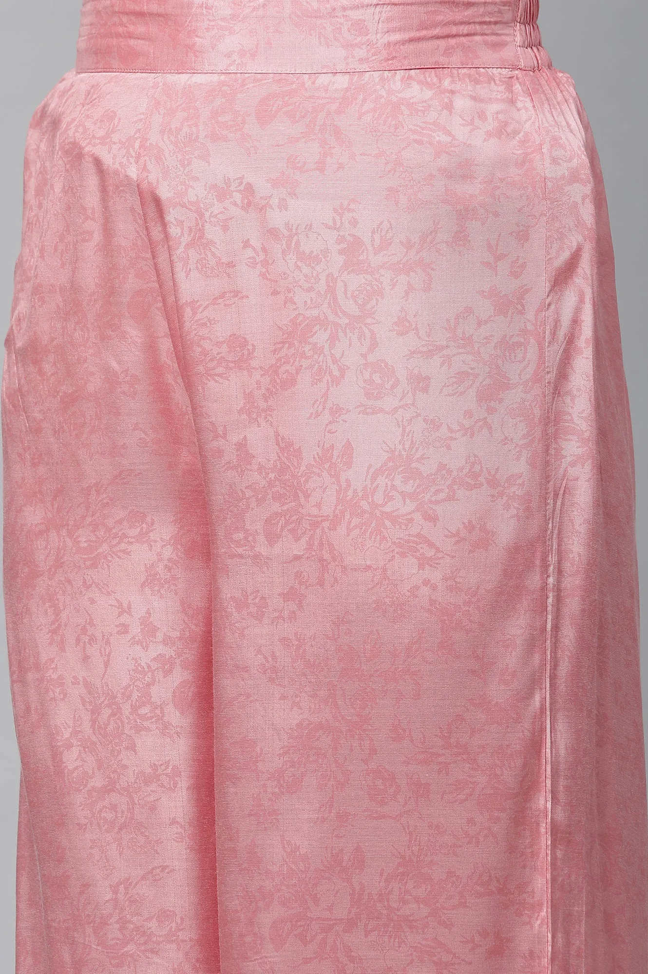 Pink Printed Liva kurta & Palazzo Set