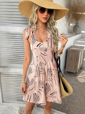 Pink Printed Tie Up Romper