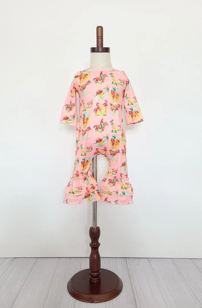 Pink Rodeo Baby Romper