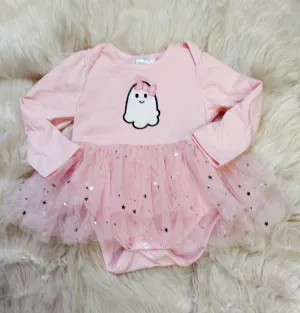 Pink Stars Ghost Tulle Romper
