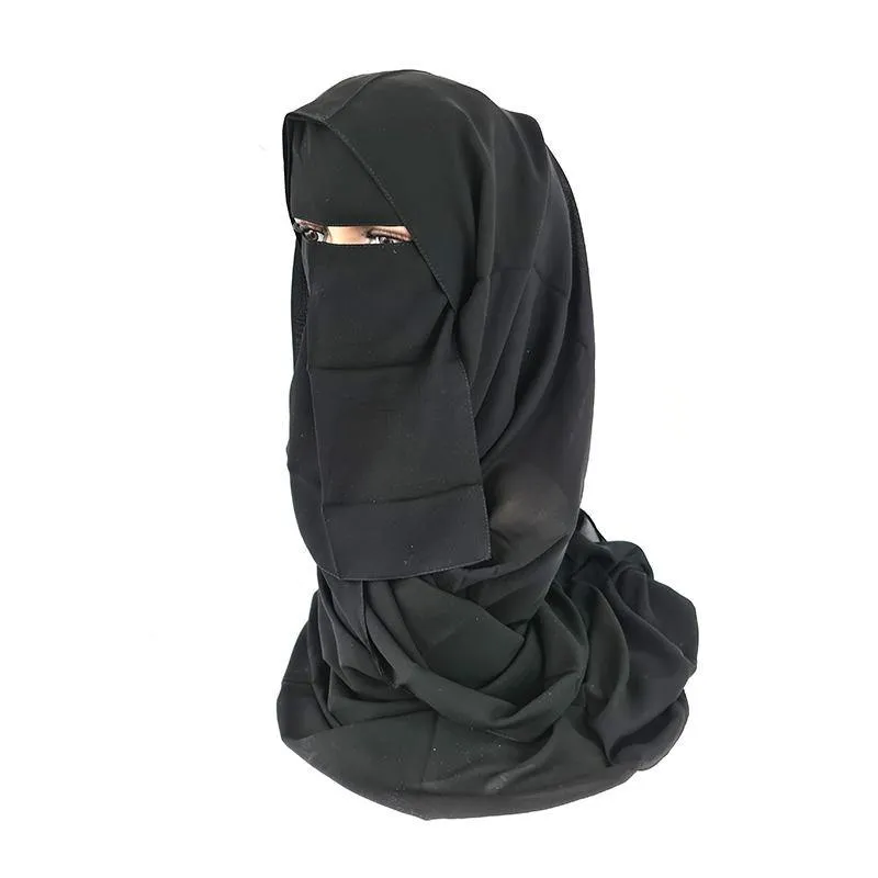 Pinless Loop to Loop Saudi Niqab - SCARF & FACE VEIL