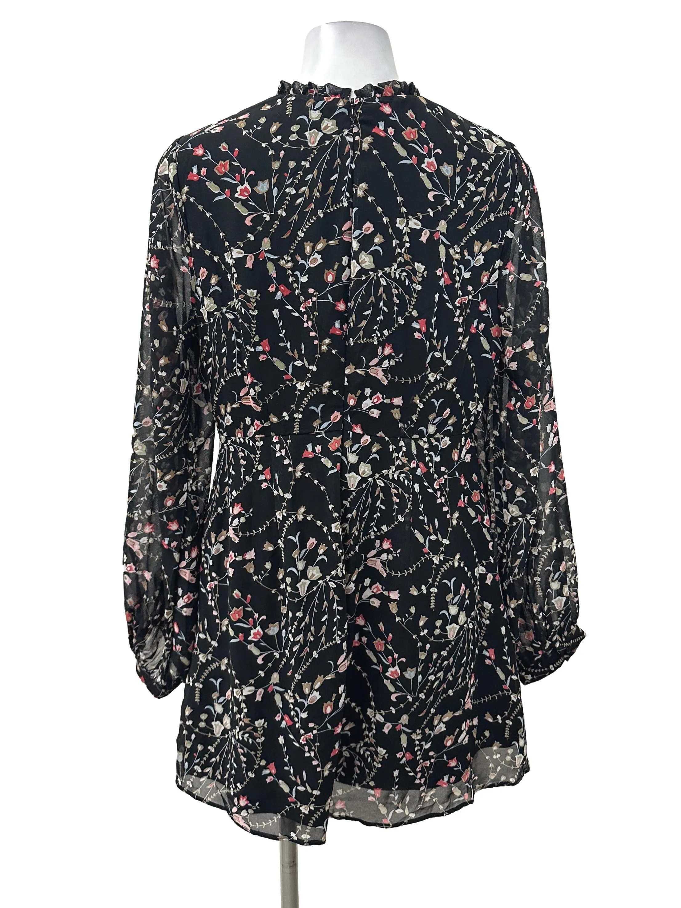 Pitch Black Printed Long Sleeved Romper