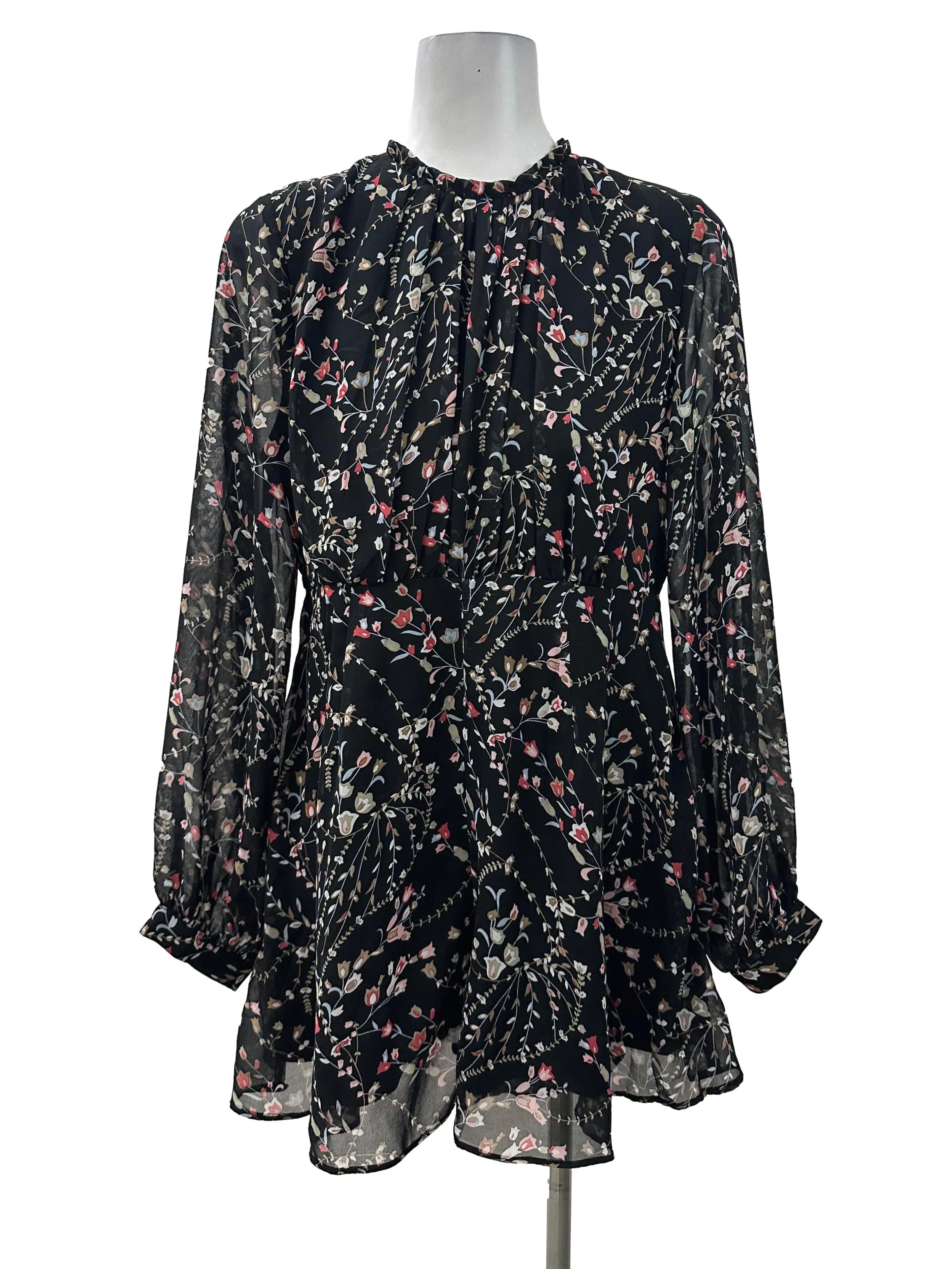 Pitch Black Printed Long Sleeved Romper