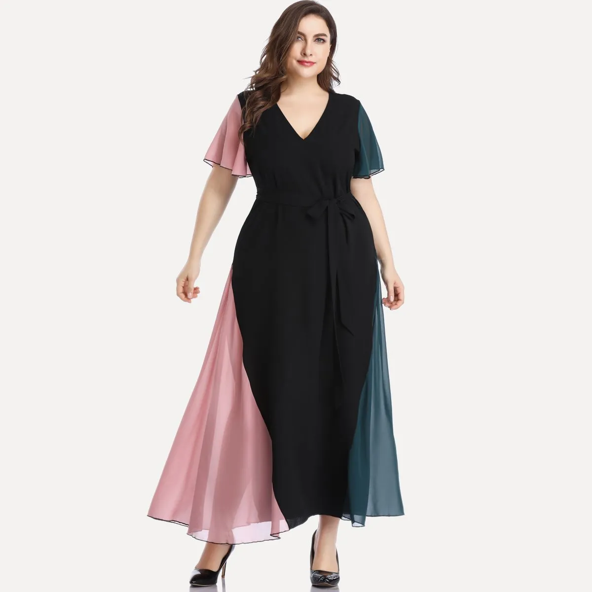 Plus Sizes Fashion Chiffon Women Long Maxi Dresses