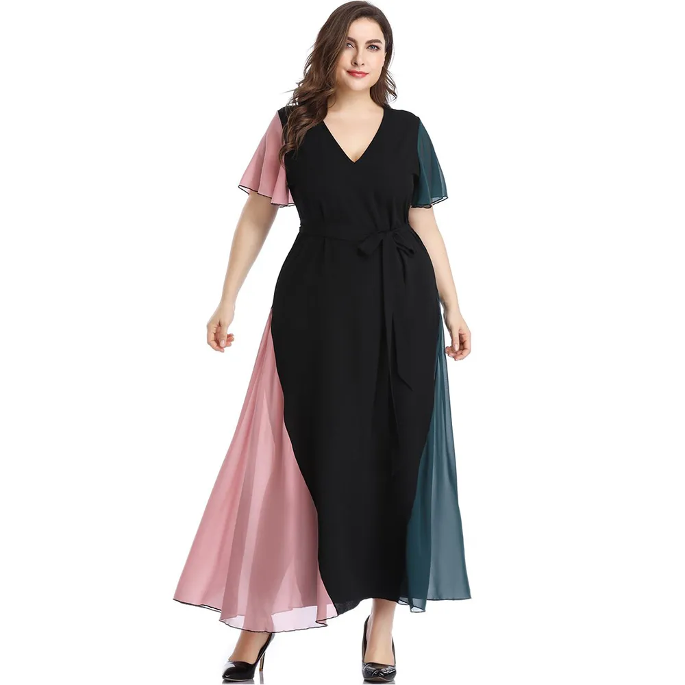 Plus Sizes Fashion Chiffon Women Long Maxi Dresses