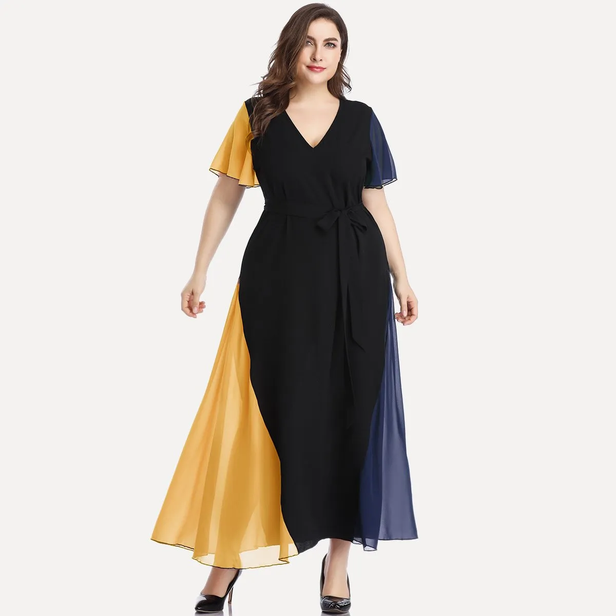 Plus Sizes Fashion Chiffon Women Long Maxi Dresses