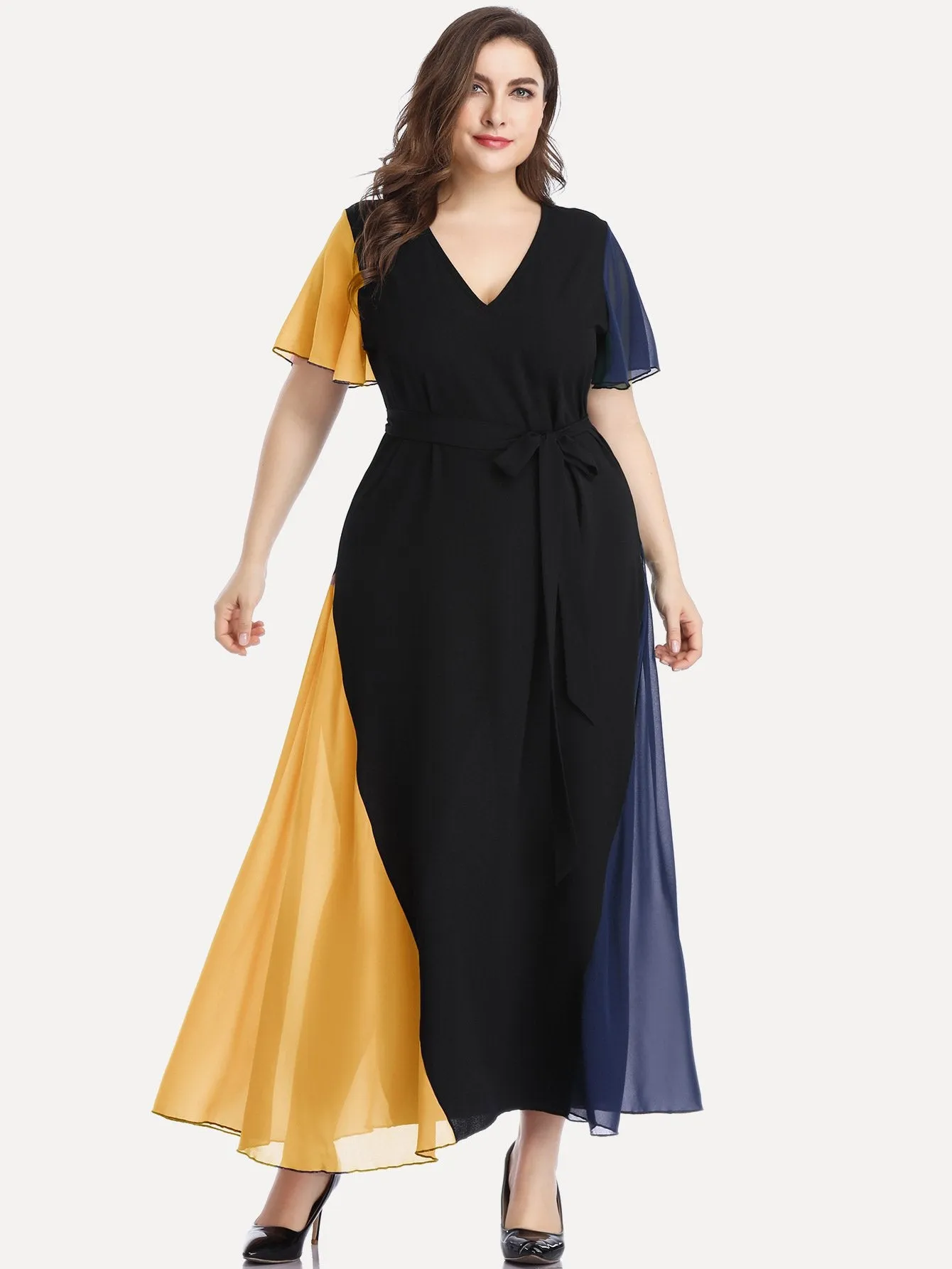 Plus Sizes Fashion Chiffon Women Long Maxi Dresses