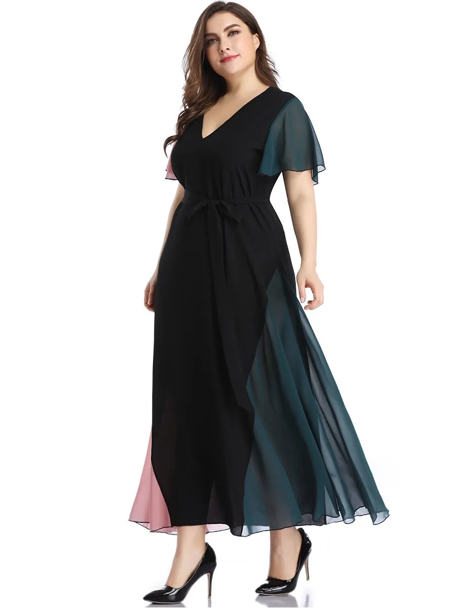 Plus Sizes Fashion Chiffon Women Long Maxi Dresses