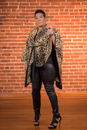 Plus- Snakeprint Faux Leather Leggings
