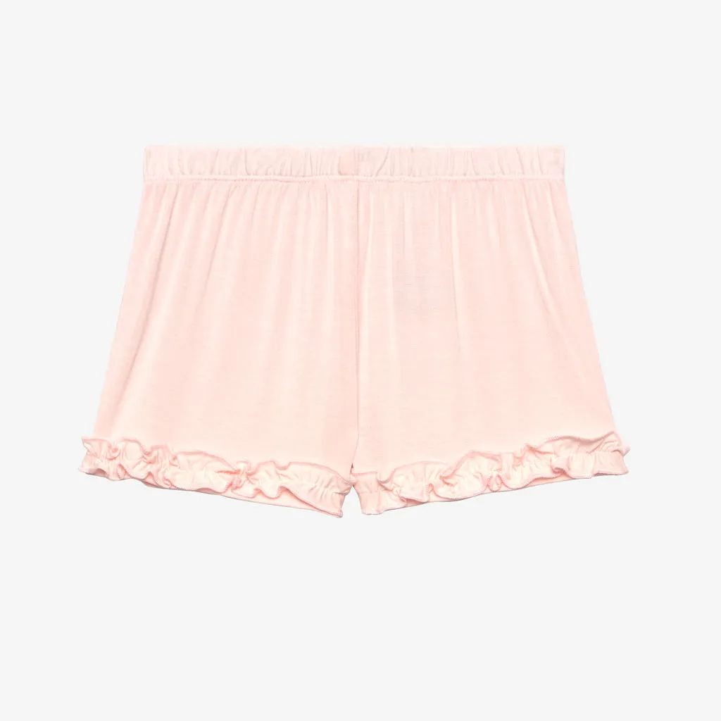 Posh Peanut Bellamy Henley S/S Peplum Top & Ruffled Short