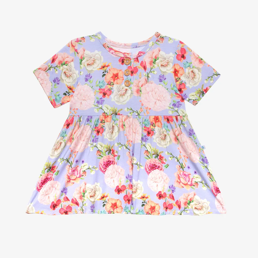 Posh Peanut Bellamy Henley S/S Peplum Top & Ruffled Short