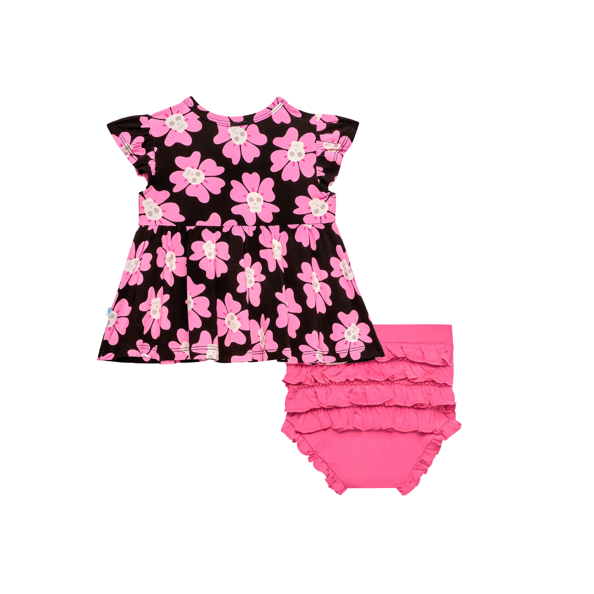 Posh Peanut Cap Sleeve Basic Peplum Top & Bloomer Set in Winifred