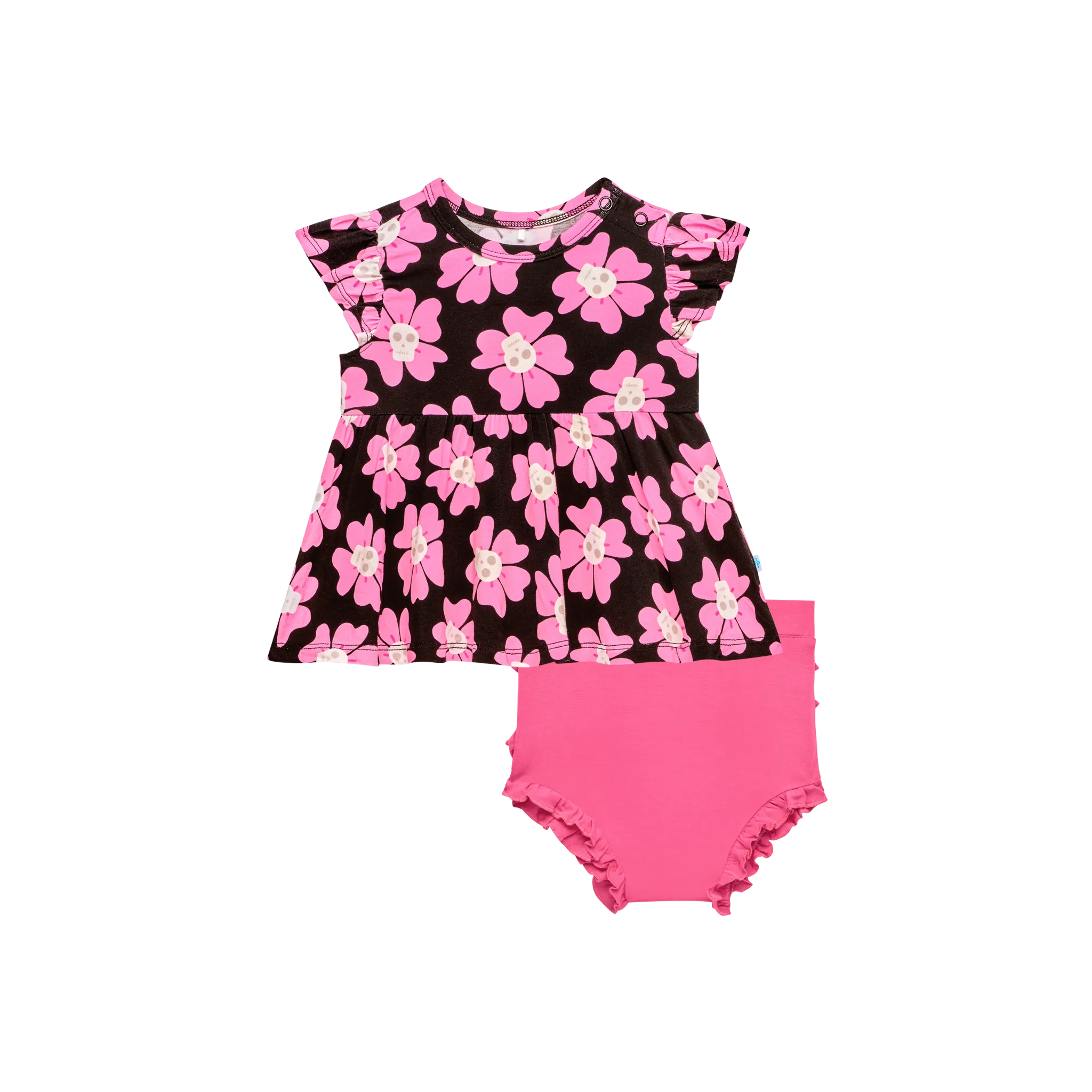 Posh Peanut Cap Sleeve Basic Peplum Top & Bloomer Set in Winifred