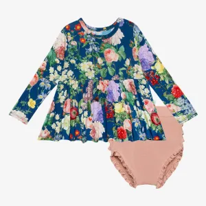 Posh Peanut Carmen L/S Basic Peplum Top & Bloomer Set