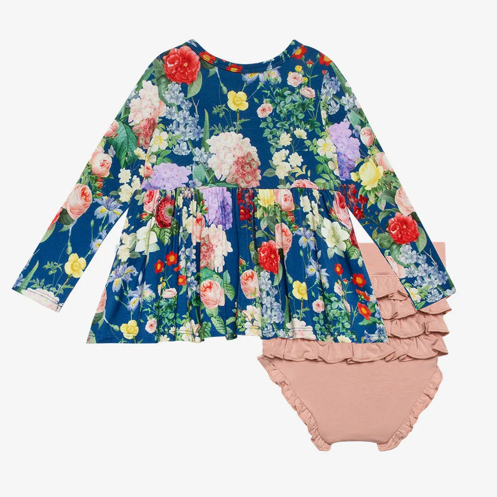 Posh Peanut Carmen L/S Basic Peplum Top & Bloomer Set