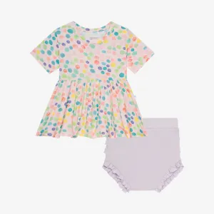 Posh Peanut Estelle S/S Basic Peplum Top & Bloomer Set