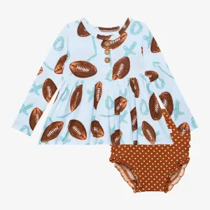 Posh Peanut Field Day L/S Henley Peplum Top & Bloomer Set
