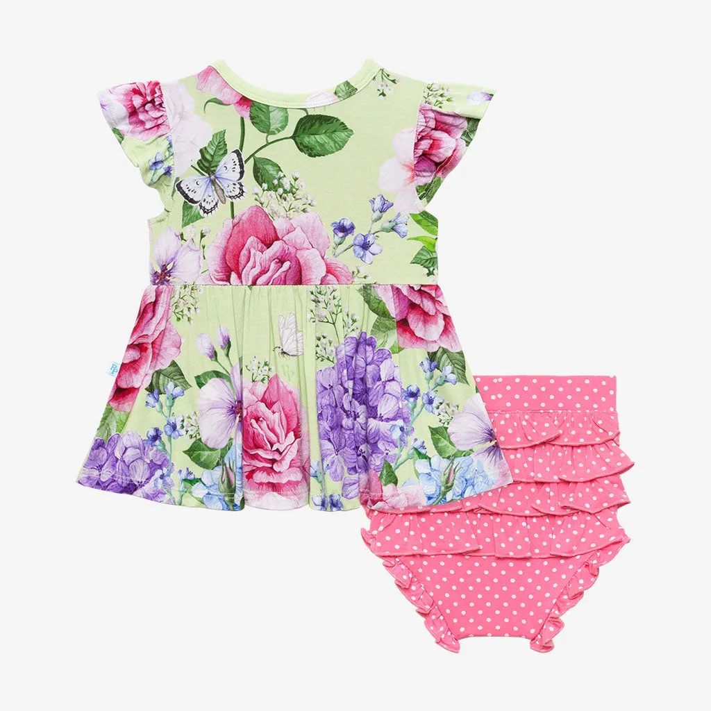 Posh Peanut Georgina Ruffled Capsleeve Basic Peplum Top & Bloomer Set