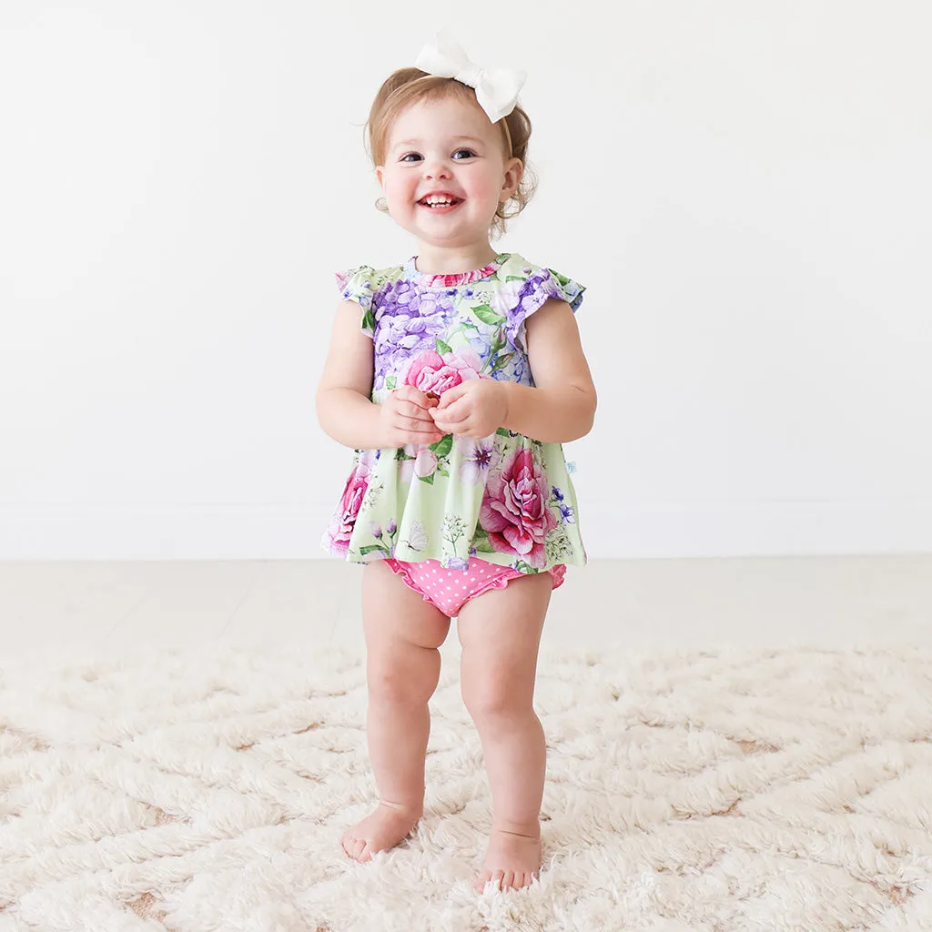 Posh Peanut Georgina Ruffled Capsleeve Basic Peplum Top & Bloomer Set
