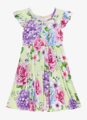 Posh Peanut Georgina Ruffled Capsleeve Basic Twirl Dress