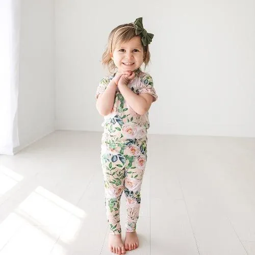 Posh Peanut Harper - Basic S/S Micro Ruffled Shirt & Long Pant Pink