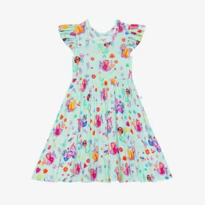 Posh Peanut Kai Ruffled Capsleeve Basic Twirl Dress