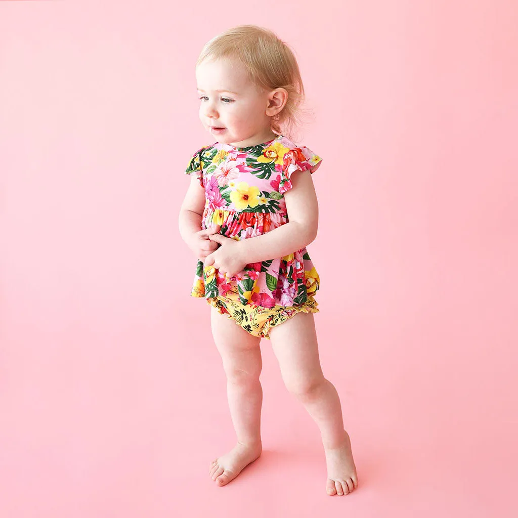 Posh Peanut Malana Ruffled Capsleeve Basic Peplum Top & Bloomer Set