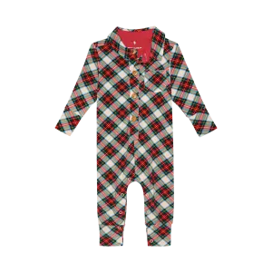Posh Peanut Marqui Long Sleeve Collared Henley Romper