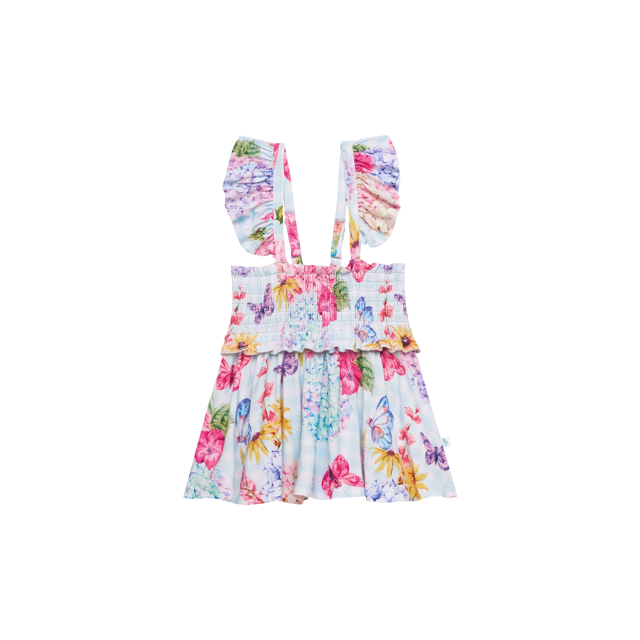 Posh Peanut Nicolette Smocked Flutter Sleeve Babydoll & Bloomer Set