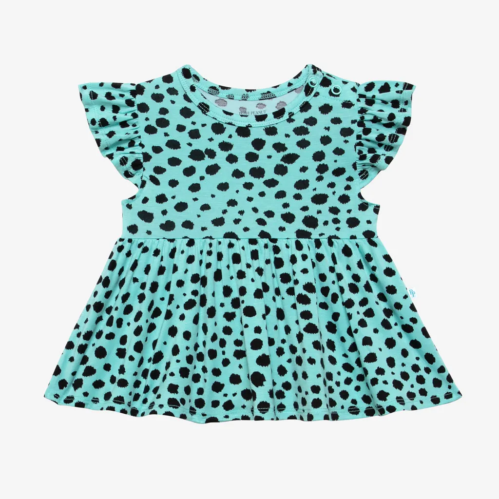 Posh Peanut Pebbles Ruffled Capsleeve Basic Peplum Top & Bloomer Set