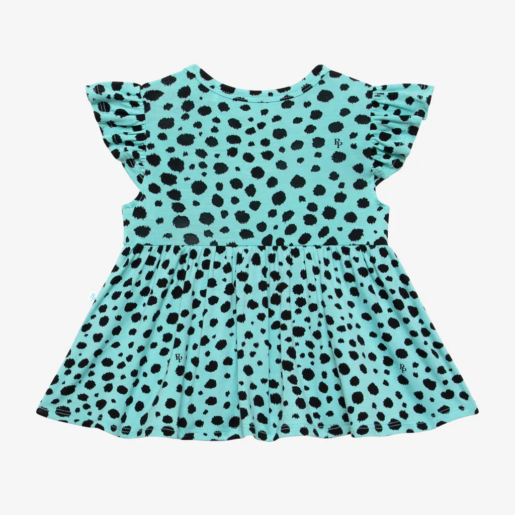 Posh Peanut Pebbles Ruffled Capsleeve Basic Peplum Top & Bloomer Set