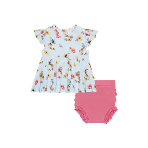 Posh Peanut Tinsley Jane Ruffled Capsleeve Basic Peplum Top & Bloomer Set