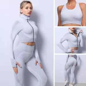PRE-ORDER Trinity 3 Piece Seamless Fitness Set x Light Gray