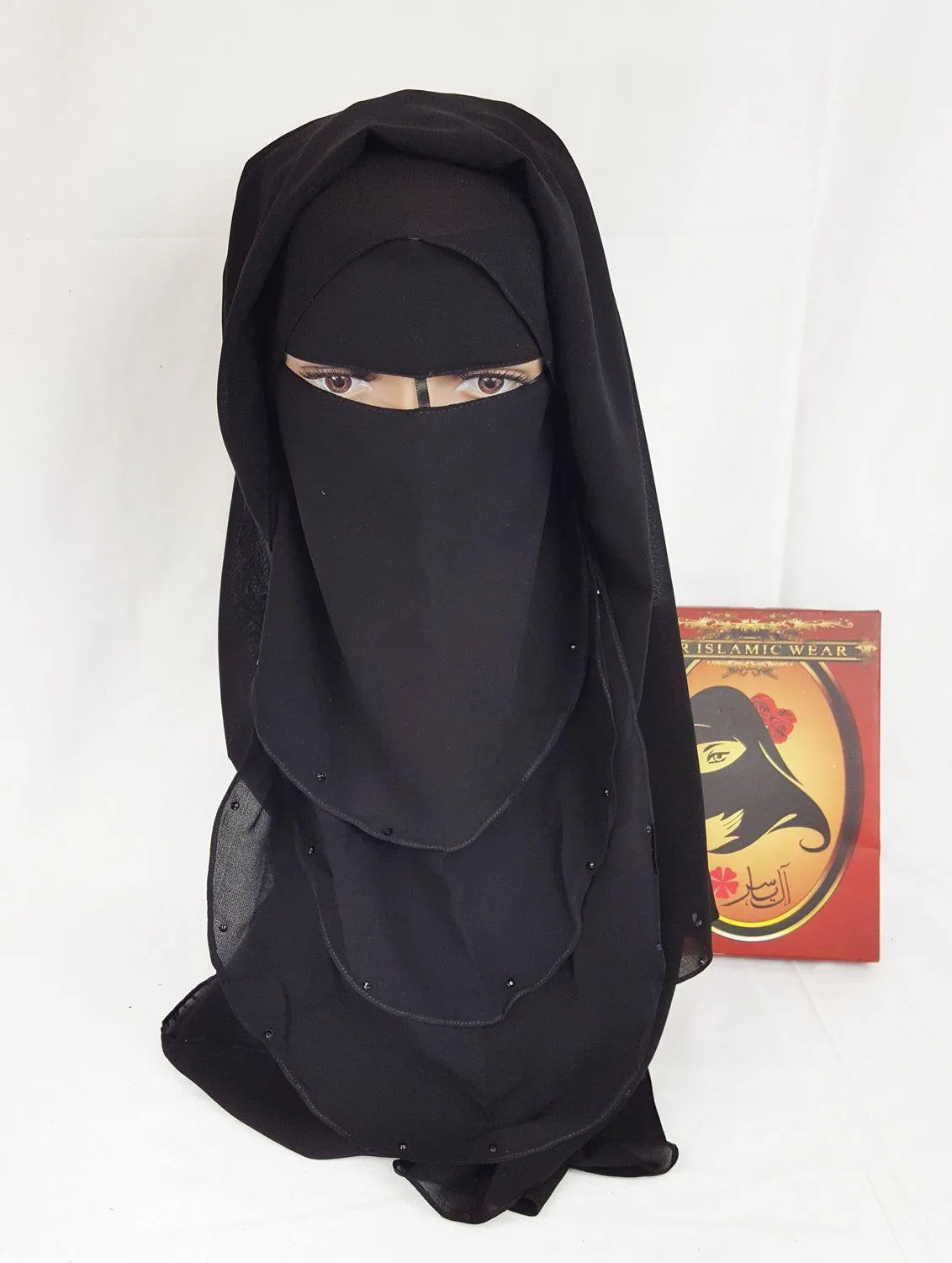 Premium Quality Women 2-PCS Black Niqab Scarf Set Collection