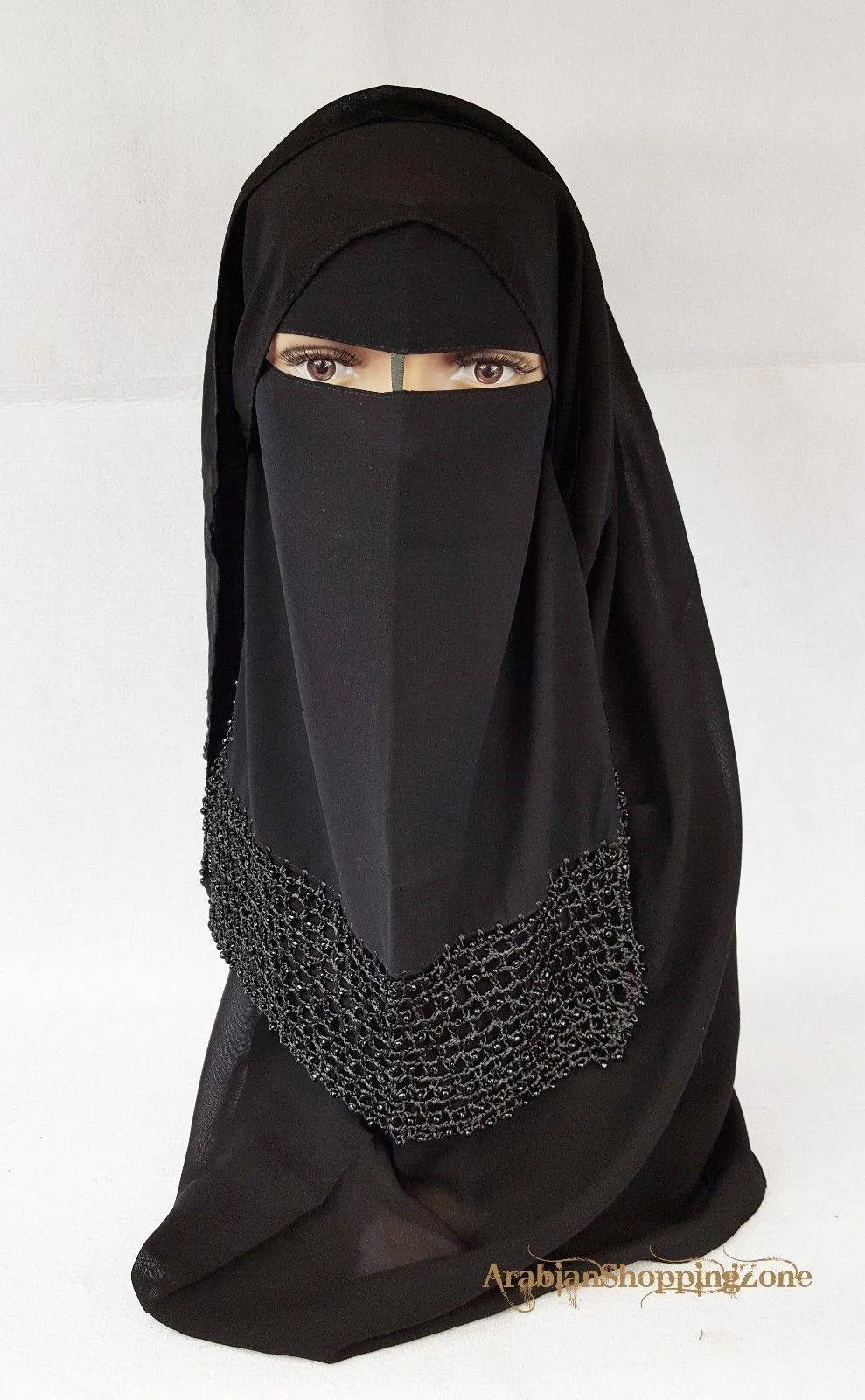 Premium Quality Women 2-PCS Black Niqab Scarf Set Collection