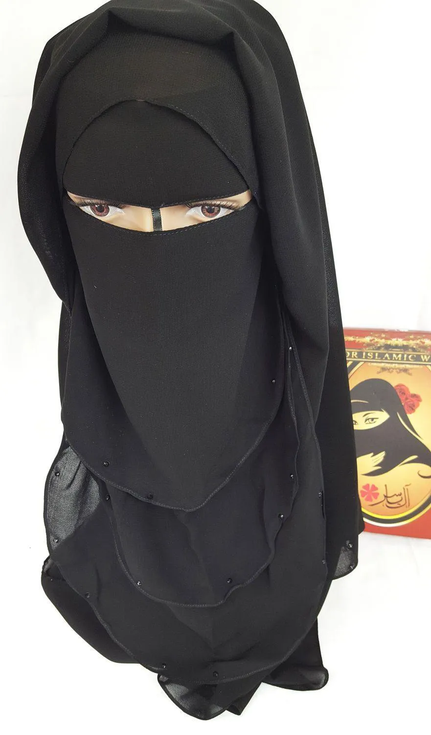 Premium Quality Women 2-PCS Black Niqab Scarf Set Collection