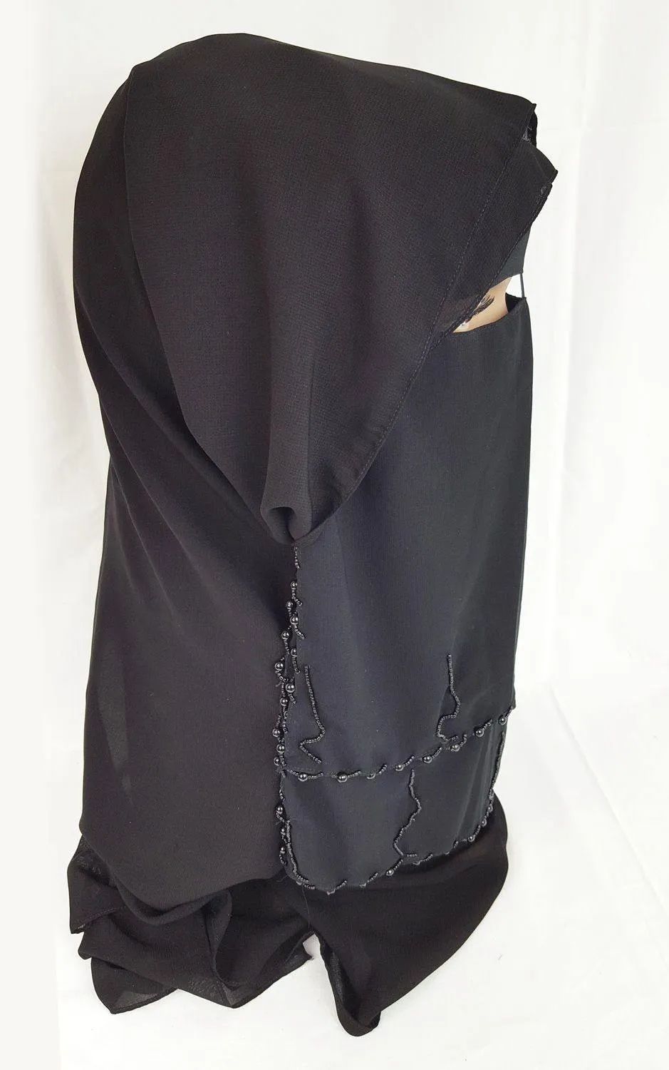 Premium Quality Women 2-PCS Black Niqab Scarf Set Collection